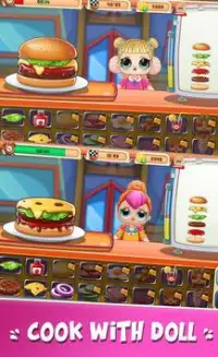 Princess Dolls  Surprise - Burger Cooking Screen Shot 1