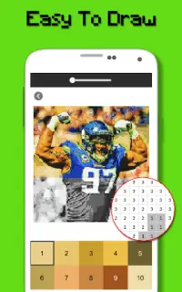 American Football Player Color By Number - Pixel Screen Shot 5