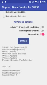 Support Deck Creator for SWFC Screen Shot 1