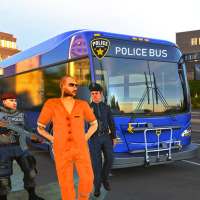 Ônibus de polícia dos EUA dirigindo Sim:transporte
