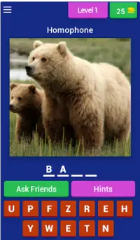 Homophone Quiz Game (Homonyms App) Screen Shot 0