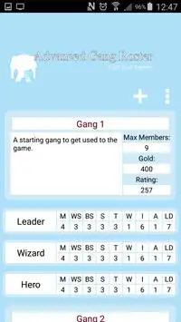 Tabletop Gang Roster Screen Shot 1