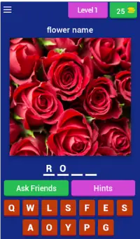 Flower Quiz Game (Flower Name Word Game) Screen Shot 0