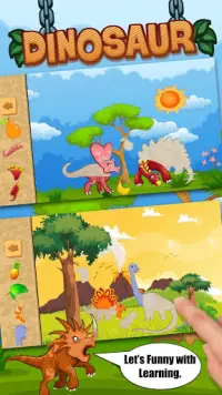 Permainan puzzle dinosaurus - game edukasi Screen Shot 0