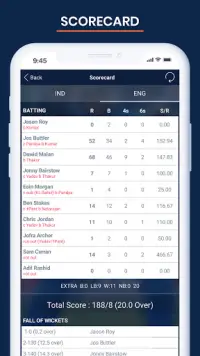 Cricket Live Score & Schedule Screen Shot 1