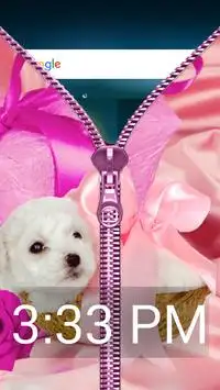 Cute Puppy Zipper Lock Screen Screen Shot 5