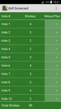Golf Scorecard Kostenlos Screen Shot 0