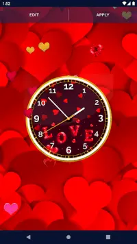Love Hearts Clock Wallpaper Screen Shot 7
