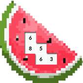Paint Fruits Color By Number Game: Fruit Pixel Art
