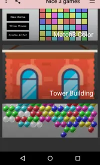 Nice 3 games , match3 , bubble and tower building Screen Shot 1