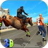 la police chasse cheval