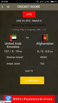 Cricket Buzz Score & schedule Screen Shot 0