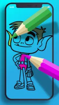 Teen Titans Coloring Go Cartoon game Screen Shot 1