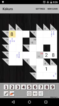 Kakuro - 숫자 크로스 워드 퍼즐 Screen Shot 2