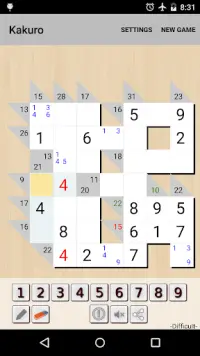 Kakuro - 숫자 크로스 워드 퍼즐 Screen Shot 0