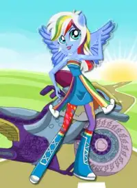 Dress up Rainbow Dash Moto Screen Shot 1