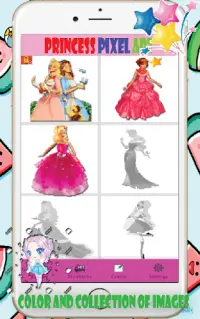 Princess Pixel Art Coloring By Number Screen Shot 3