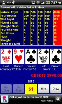 Video Poker - Deuces Wild Screen Shot 0