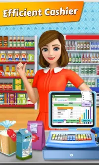 Supermercado Cash Register: Meninas Cashier Games Screen Shot 0