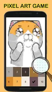 8Bit Lazy Garfill Cat في Pixel Coloring Art Screen Shot 0