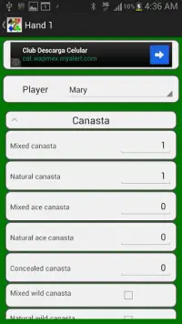 Canasta Score Screen Shot 3