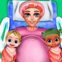 Mamma incinta e gemelli neonati