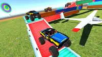 Monster truck high ramp driving race stunt game Screen Shot 3