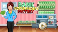 Fábrica de papel moneda bancaria: juego billetes Screen Shot 0