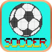 Star soccer logo pixel art - Color by number games