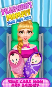 Pregnant Mommy And Newborn Twin Baby Care Game Screen Shot 1