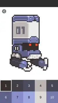 Robot kleur op nummer: Pixel Art Robot Screen Shot 0