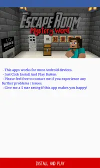 Escape Room Mystery Word for Minecraft PE Screen Shot 1