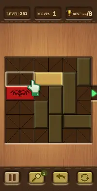 Unblock Puzzle Game - Slide Red Wood Free Offline Screen Shot 1