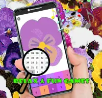 Pansy Flowers Color By Number-Pixel Art Screen Shot 4