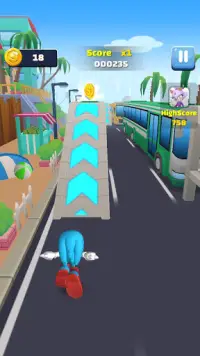 Blue Hedgehog Run: Fun Endless Running Game Screen Shot 2