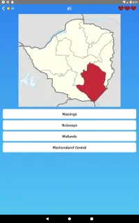 Zimbabwe: Regions & Provinces Map Quiz Game Screen Shot 8