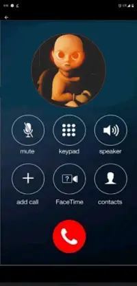 Fake call from baby in yellow Prank Simulator Screen Shot 0