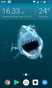 Shark Attack Animated Keyboard   Live Wallpaper Screen Shot 1