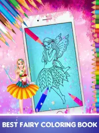 Little Princess Fairy Drawing Coloring Book Pages Screen Shot 1