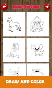 Puppy dog coloring - Cute puppies draw & paint Screen Shot 1