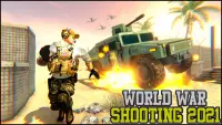 世界大戦シューティングゲーム: 陸軍ゲーム オフライン射撃ゲーム Screen Shot 1