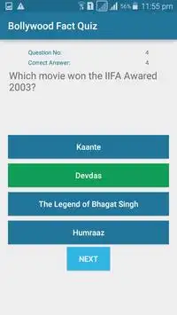 Bollywood Fact Quiz Screen Shot 1