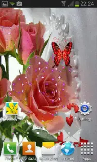 Pink Rose Butterfly LWP Screen Shot 2