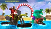 Super-heróis Bicicleta de praia agua Surfista Screen Shot 4