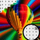 Air Ballon Color By Number-Pixel Art