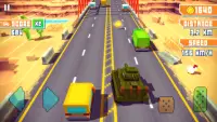 Blocky Highway: Traffic Racing Screen Shot 0