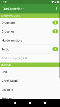 Our Groceries Shopping List Screen Shot 0