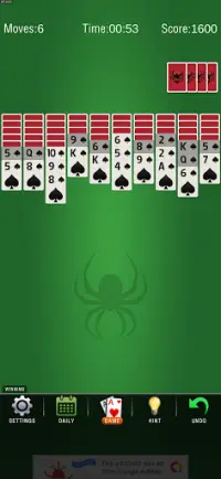 Spider Solitaire Screen Shot 1