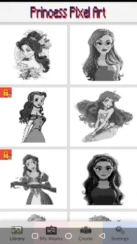 Princess Pixel Art - Color By Number Screen Shot 1