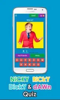 Nicky Ricky Dicky Quiz Screen Shot 0